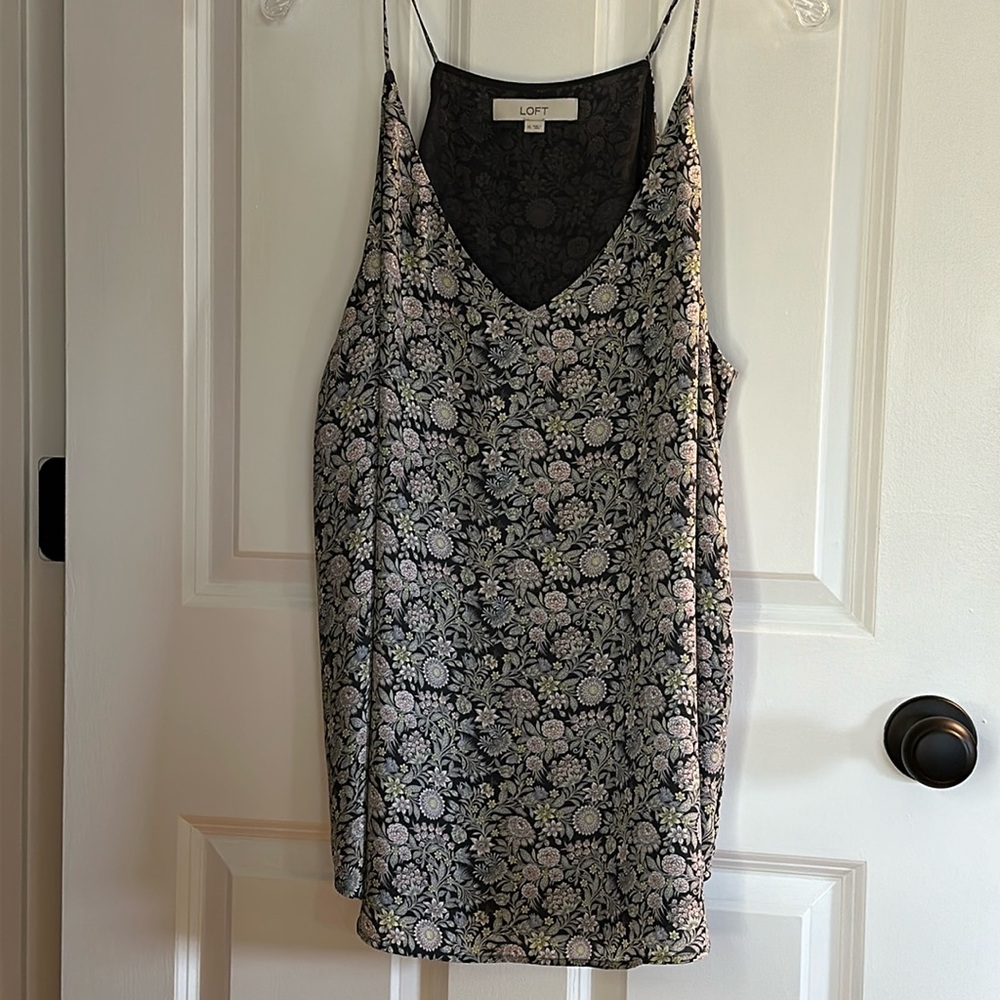 Loft Gray Flowered Camisole